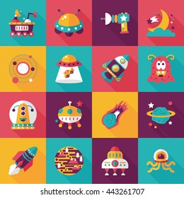 Space and astronomy icons set