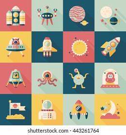 Space and astronomy icons set