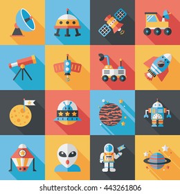 Space and astronomy icons set