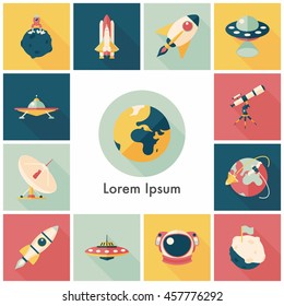 Space and astronomy icons set