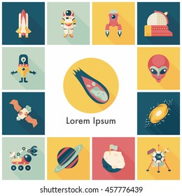 Space and astronomy icons set