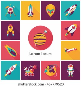 Space and astronomy icons set