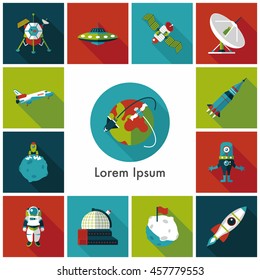Space and astronomy icons set