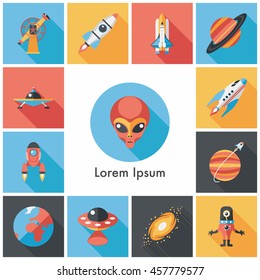 Space and astronomy icons set