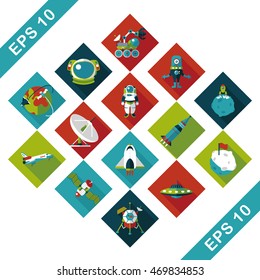 Space and astronomy icons set