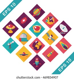 Space and astronomy icons set
