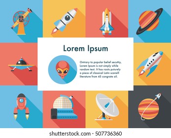 Space and astronomy icons set