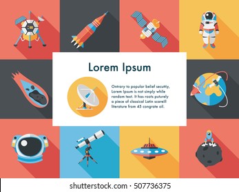 Space and astronomy icons set