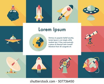 Space and astronomy icons set