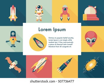 Space and astronomy icons set