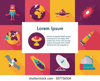 Space and astronomy icons set