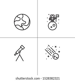 Space and astronomy lineal icon set