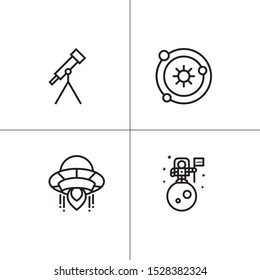 Space and astronomy lineal icon set