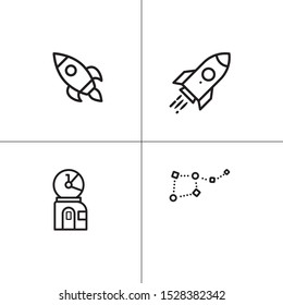 Space and astronomy lineal icon set