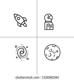 Space and astronomy lineal icon set