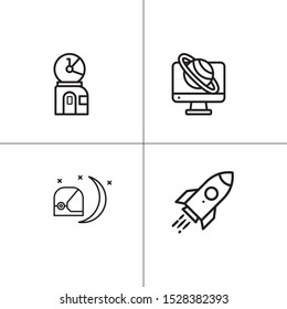 Space and astronomy lineal icon set