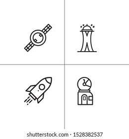 Space and astronomy lineal icon set