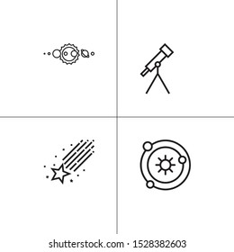 Space and astronomy lineal icon set