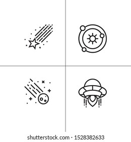 Space and astronomy lineal icon set