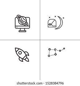 Space and astronomy lineal icon set