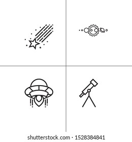 Space and astronomy lineal icon set