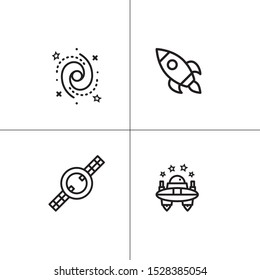Space and astronomy lineal icon set