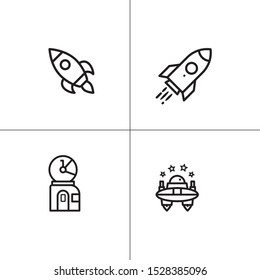 Space and astronomy lineal icon set