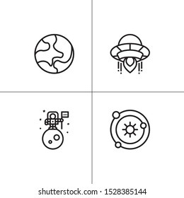 Space and astronomy lineal icon set