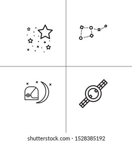Space and astronomy lineal icon set