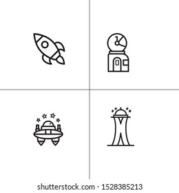 Space and astronomy lineal icon set