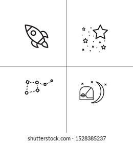 Space and astronomy lineal icon set