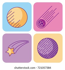 space and astronomy science universe elements set