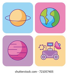 space and astronomy science universe elements set