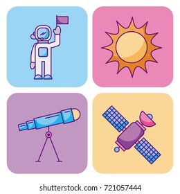 space and astronomy science universe elements set