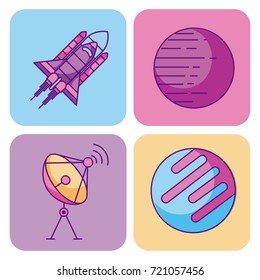 space and astronomy science universe elements set