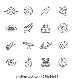 Space And Astronomy Thin Line Icons