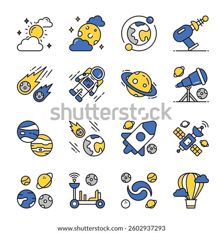 Space Astronomy Two Colored Set 2