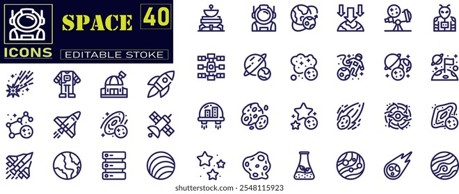 Space and Astronomy vector Icons .