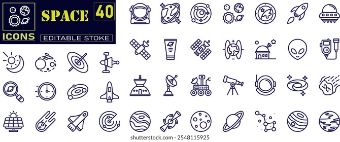 Space and Astronomy vector Icons .