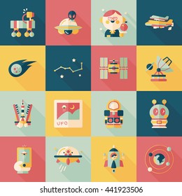 Space and asyronomy icons set