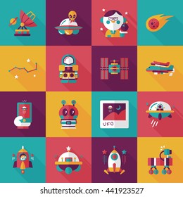 Space and asyronomy icons set