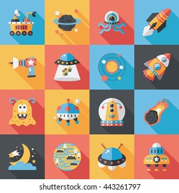 Space and asyronomy icons set