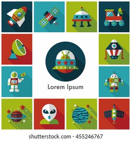 Space and asyronomy icons set