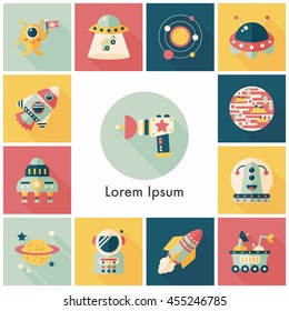Space and asyronomy icons set