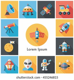 Space and asyronomy icons set