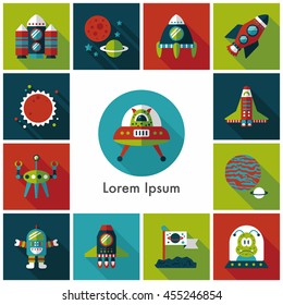 Space and asyronomy icons set