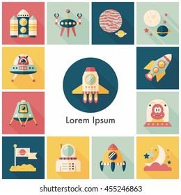 Space and asyronomy icons set