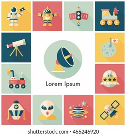 Space and asyronomy icons set