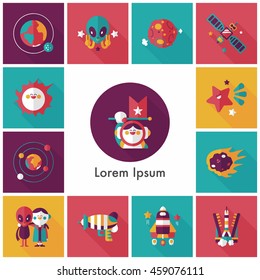 Space and asyronomy icons set
