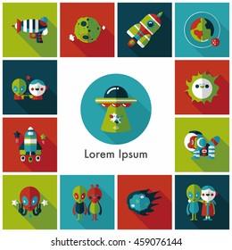 Space and asyronomy icons set